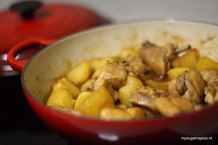 Miso paste chicken and potato stew